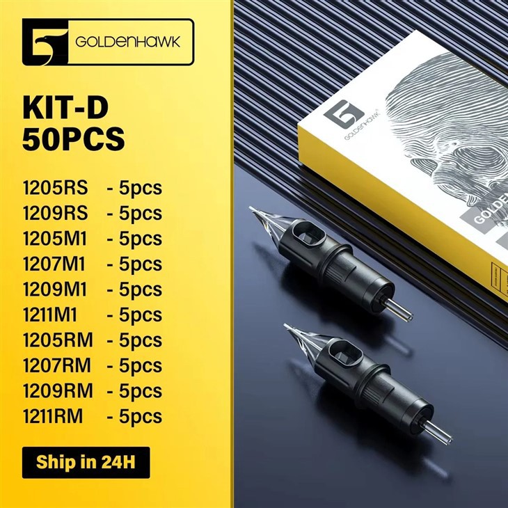 Goldenhawk Tattoo Needles Cartridges 50pcs Mixed Size
